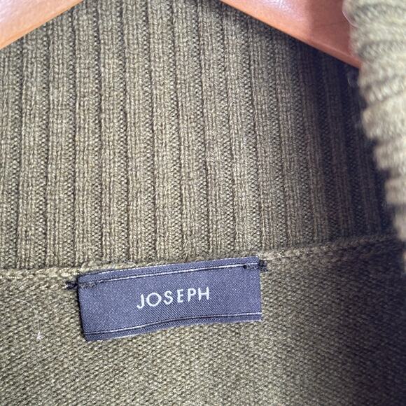 JOSEPH Sally Soft Wool Maxi Turtleneck Sweater Dress Olive Green Sz M {EE24} - Picture 5 of 6